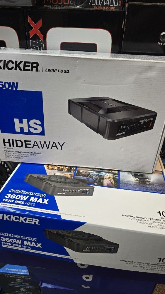 KICKER Hideaway Subwoofer And Amplifier