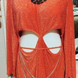 Derek Heart Plus Red Shimmering Dress