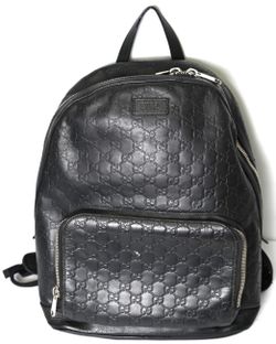Gucci Guccissima Signature Leather Backpack GG Black Monogram