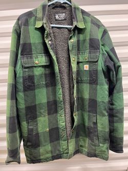 Men’s Medium Sherpa Lined Carhartt Flannel Jacket