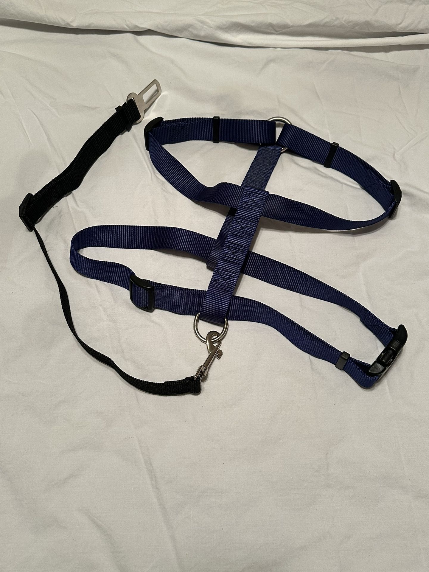 Large XL Dog Harness - Dark Blue - With Car Seat Belt