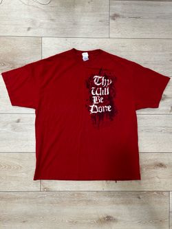 vintage Y2K-style Christian graphic tee featuring a distressed "Thy Will Be Done" design
