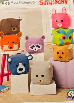 Stuffed Cube Animals Simplicity 8485 Sewing Pattern UNCUT
