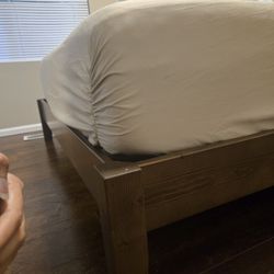 King Pine wood Bedframe Walnut Finish