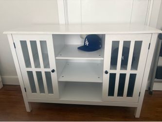 White Storage Cabinet / TV Console Table