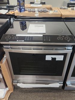 Profile 30 in. 5 Burner Element Smart Slide-In Electric Range in Fingerprint Resistant Stainless w/ Convection. Air Fry