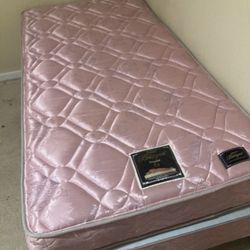 Twin Bed With Box Spring Mattress And Frame 