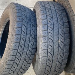 I have two tires in great condition they have about 60 to 70% size number 245/75/16