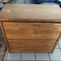 Two Drawer Wooden File Cabinet