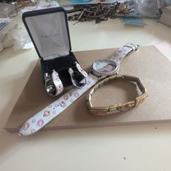 Betty Boop Vintage Jewelry. A Watch Earrings And A Bracelet
