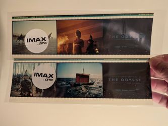 The Odyssey 70mm film strip IMAX week 1 and week 2 film strips limited edition 3 frames amc