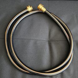Garden Hose 5.5 feet Custom Length, No Kink, Flexible, Leakproof Water Hose, Male Female Fittings, Black Orange
