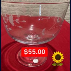 Especial Tazón Con Pedestal  $55.00 Especial Usalo Para Postres Mariscos Centro De Mesa Frutero Cristal Heritage Princess House Ventas Finales 