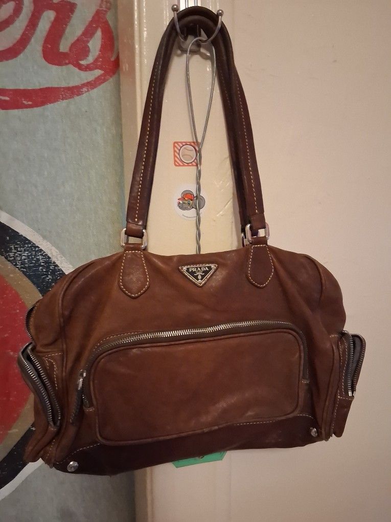 Prada Vintage Washed Bauletto Bag