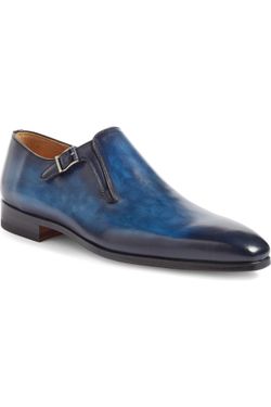 Magnanni Beltran Monk Strap Shoes Navy Blue Size 13 RETAIL 525 RARE TO FIND
