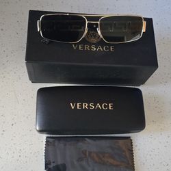 VERSACE VE2  Gold Dark Grey Unisex 60 mm Sunglasses
