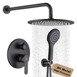 10 Inch Rainfall Shower Head Set (Black)