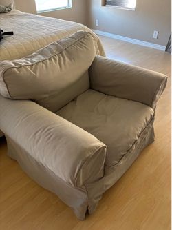 Slipcovered Chair-and-a-Half Oversized Lounge Chair