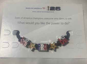 France 2026 FIFA World Cup Bank of America Charm Bracelet Fan Fest Black