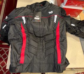Men’s 2X - 46 Motorcycle WD Motorsports Vegas 2.0 black and red Biker Moto Jacket