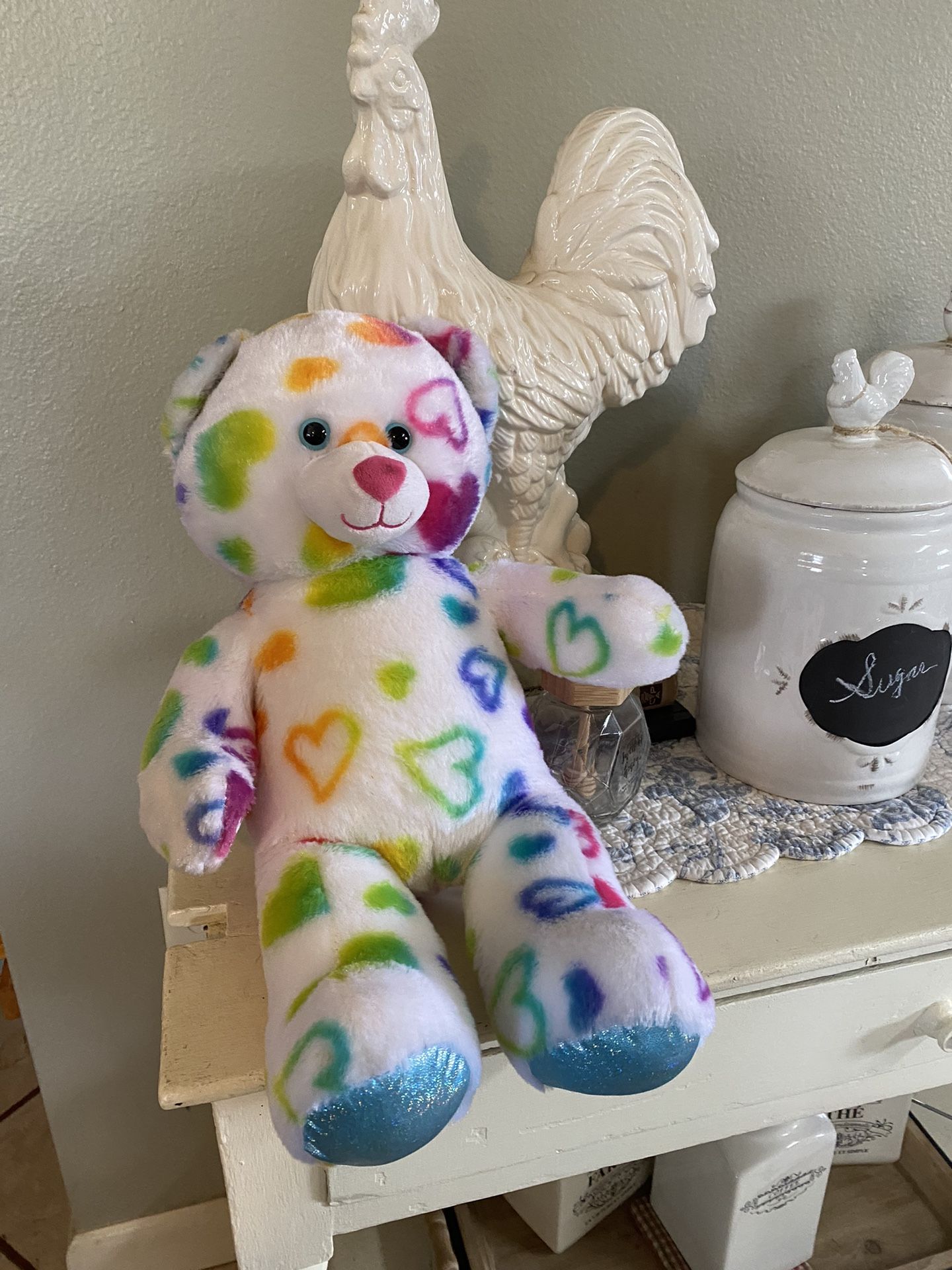 Build-A-Bear Rainbow Hearts 14”