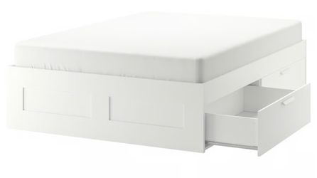 IKEA BRIMNES Bed frame with storage