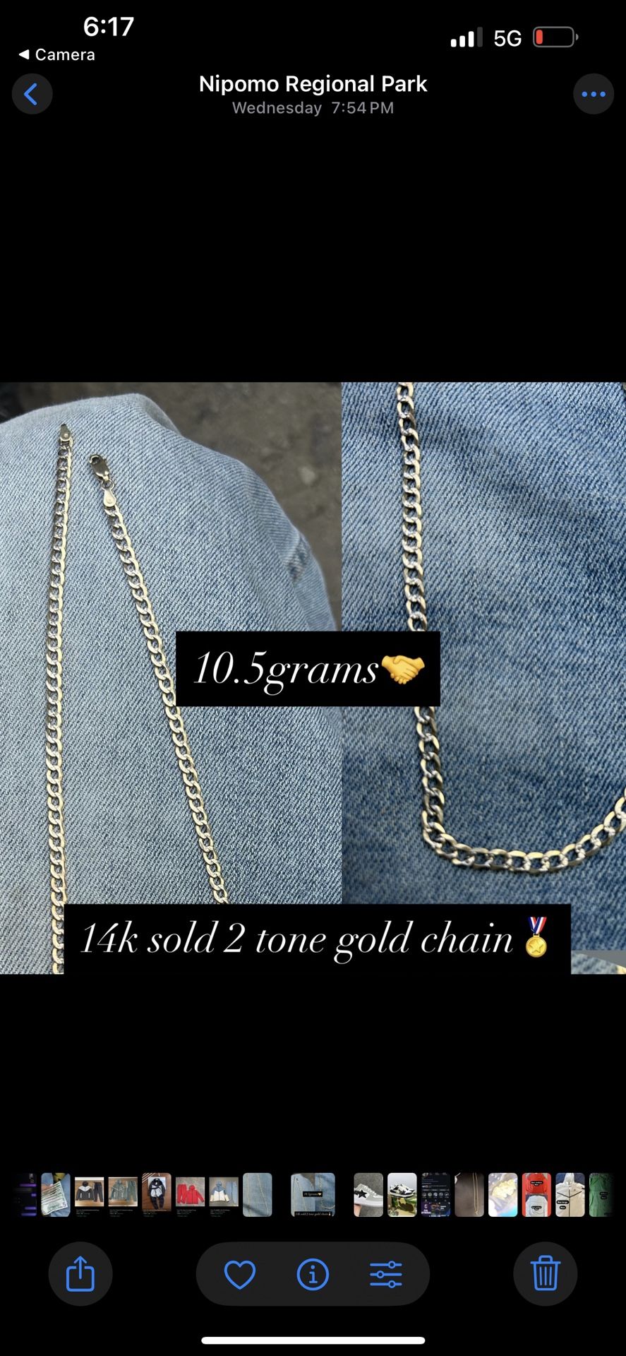 2 Tone Solid Gold Chain