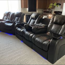 Seatcraft Diamanté Theatre Seating Couch & Love Seat (Excellent Condition)