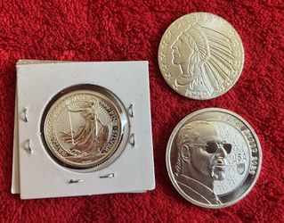 Lot 1/4 OZ BRITANNIA 2023 INCUSE INDIAN HEAD 1/2 OZ SNOOP DOG 2026 OLYMPIC TEAM SILVER COIN ROUND - TOTAL 1 OZ ‼️ See MOre RaRE SILVER & GOLD Here ...
