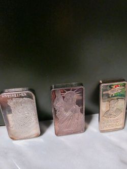 3x 1 OZ Silver Vintage Art Bars (Toners)