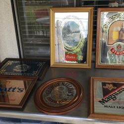 Vintage Mirrored Beer Signs. Coors, Labatt's, Strohs