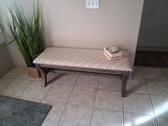 Monaco 48" Bench In Gray Geo Fabric With With antique  Gray Base 