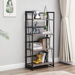 Small Bookcase Organizer metal frame Foldable Storage Shelves W23”xD11”xH49”(address in description)  👇delivery 🚚 available within 15 miles with ext