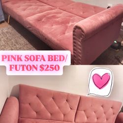 Pink futon/ Sofa Bed/ Couch