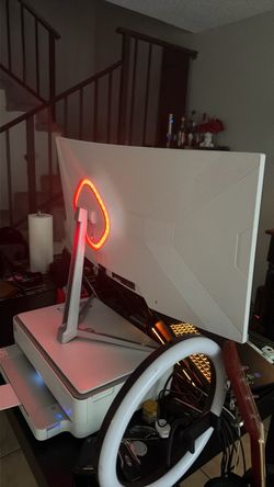 White Curved Gaming Monitor with RGB Lighting 34” QHD