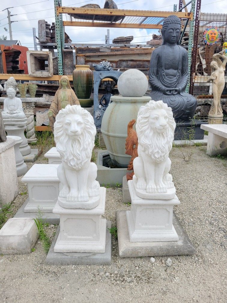 Concrete Lion Statue / Cement Garden Patio Backyard Lions,All Products : American Fashion Style Bags On Sale