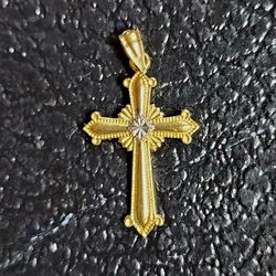 Small 14k Gold Cross 0.8 Grams 1" Tall Real Solid Yellow Gold Not Plated 🎁