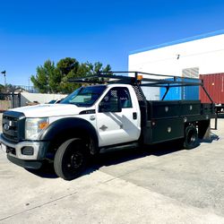 2016 FORD F-550 TURBO DIESEL UTILITY CONTRACTOR FLAT BED F550 TRUCK