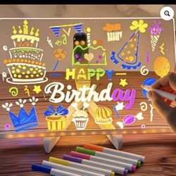 LED Note Board with Highlighters, Lumiboard Led Drawing Board with 3 Modes & 5 Colors, Doodle Glow Drawing Tablet, Light Up Writing Board, 13.18"X10"