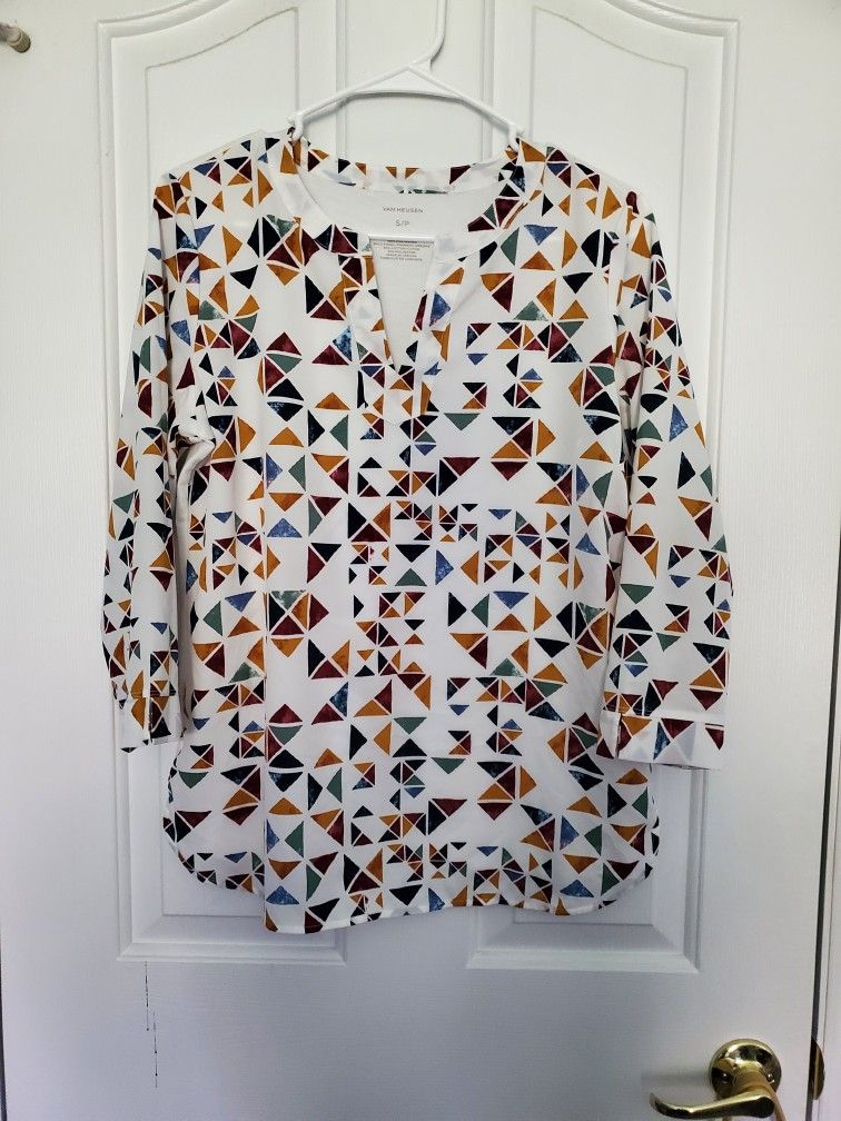 Van Heusen Geometric Blouse Size S/P