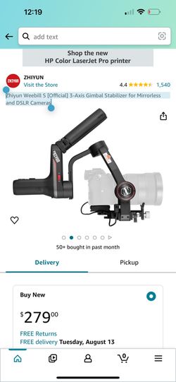 Zhiyun Weebill S [Official] 3-Axis Gimbal Stabilizer for Mirrorless and DSLR Cameras