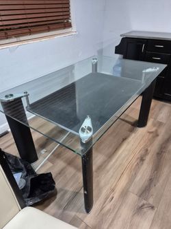 Glass table and chairs