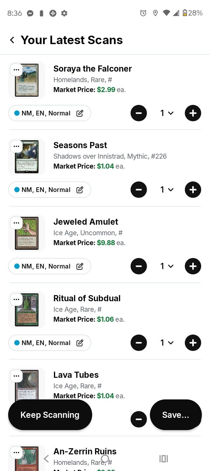 Magic The Gathering Reading Cards For Sale And/Or Trade