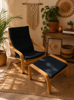Arm chair with footstool