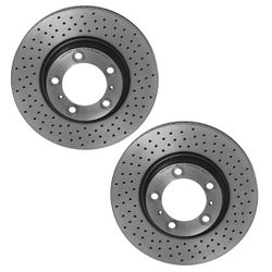 Brembo Pair Set of 2 Front Drilled PVT + 330mm Brake Disc Rotors And brake Pad Kits with Sensor For Porsche 911 (991)