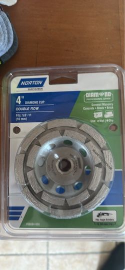 Norton Diamond Cup - Double Row 4-in Diamond 24 -Grit Cup wheel