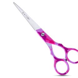 Ambidextrous Hair Scissors - 6.0-Inch, Camo Pink & Red
