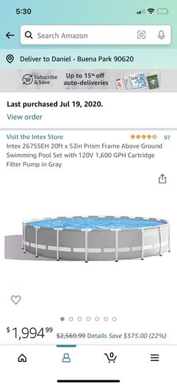 Intex Pool 20ft x 52