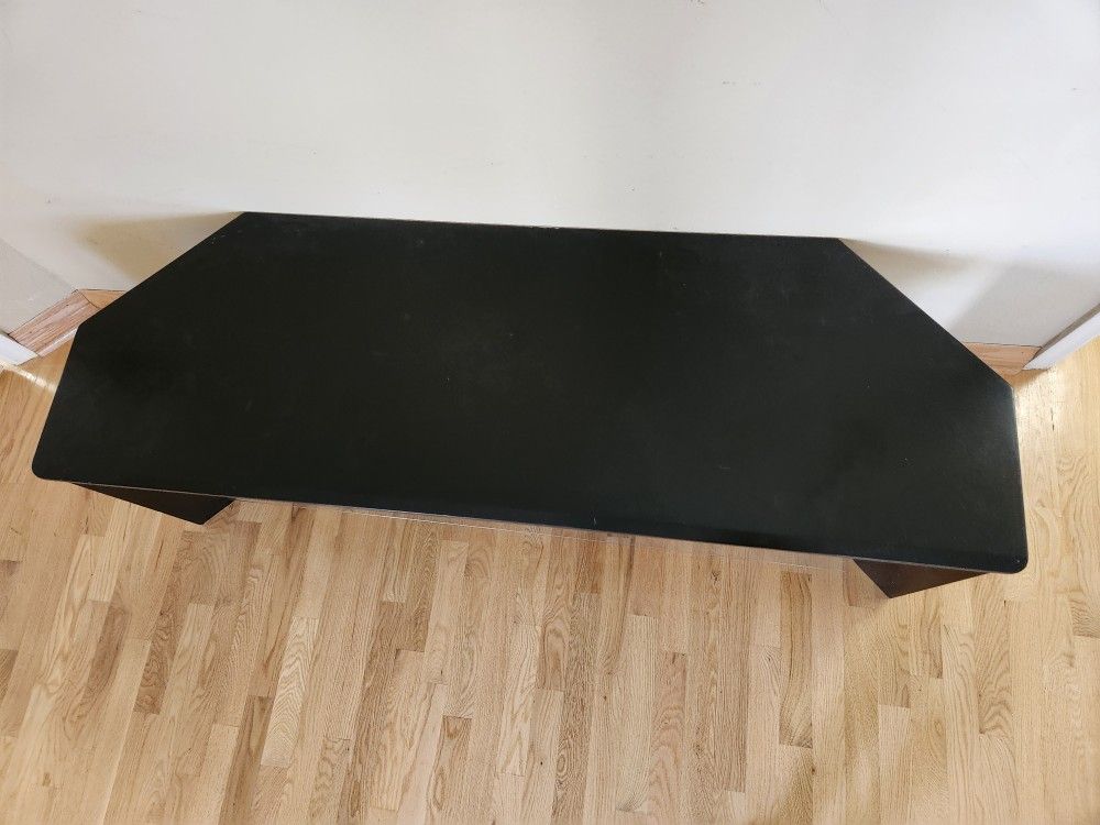 Black TV Stand With Glass Shelves