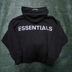 Essentials Black 3M Logo Hoodie 